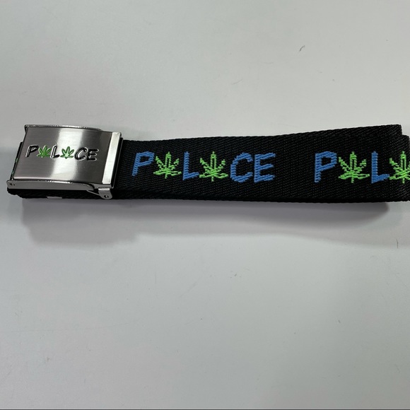 Palace Spellout W Pot Leaf Black Adjustable Belt 420 Friendly - Picture 4 of 8